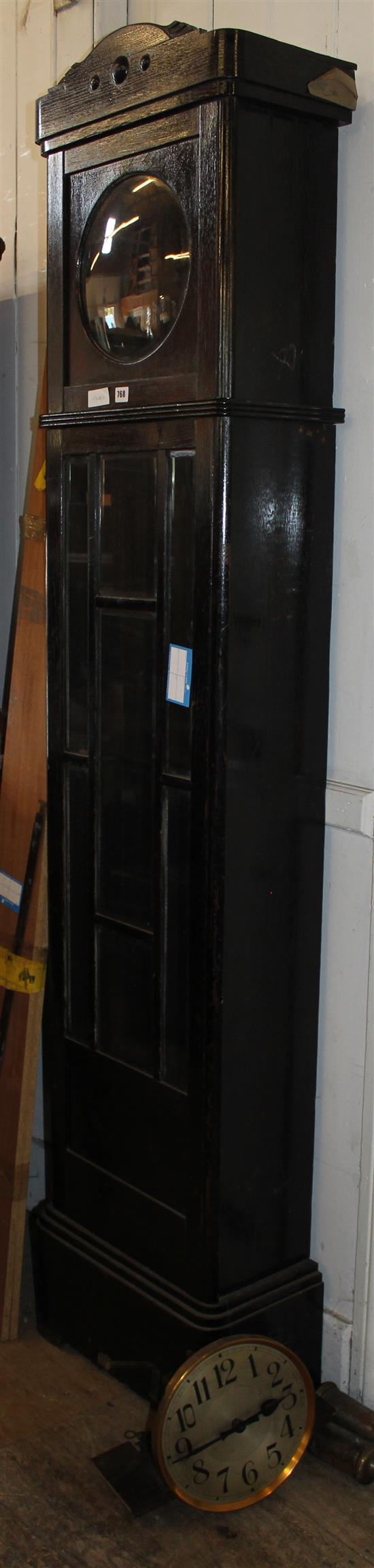 German ebonised longcase clock
